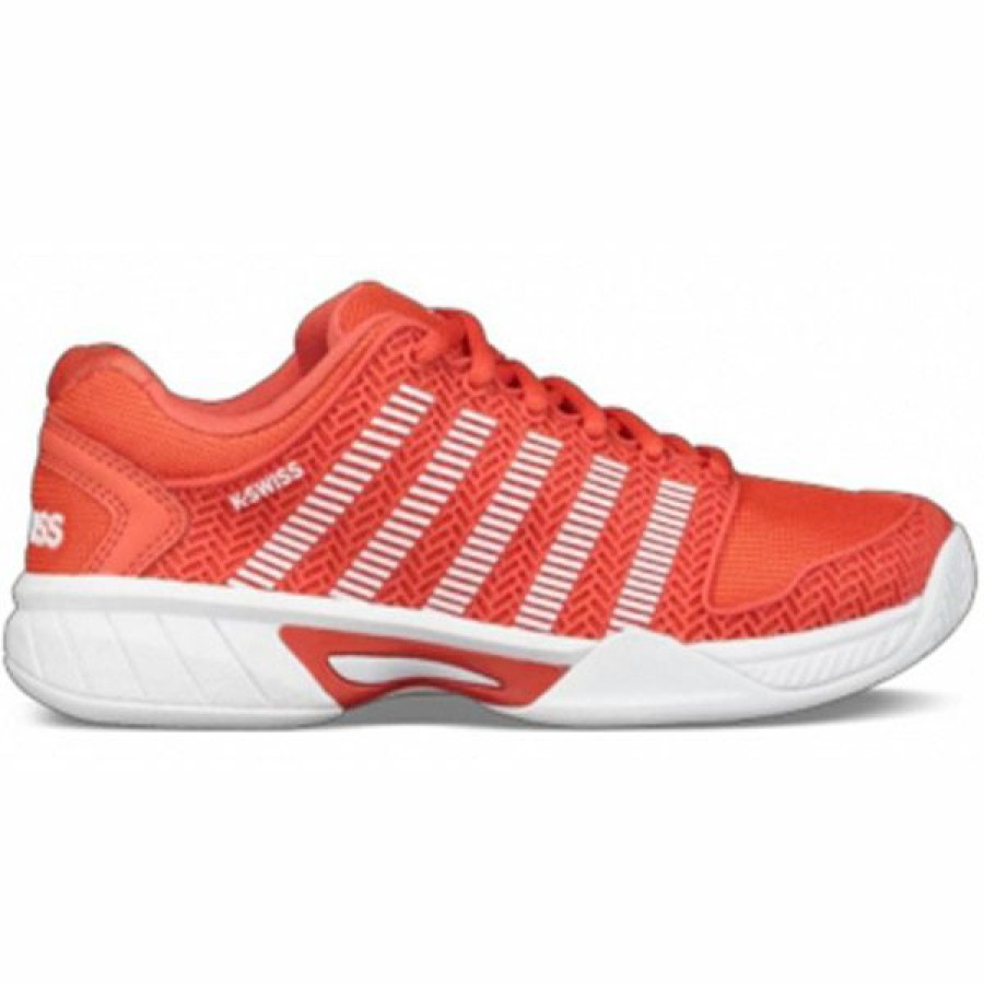 Shoes * | Half Off K-Swiss Hypercourt Express Junior Tennis Shoe Fiesta/White