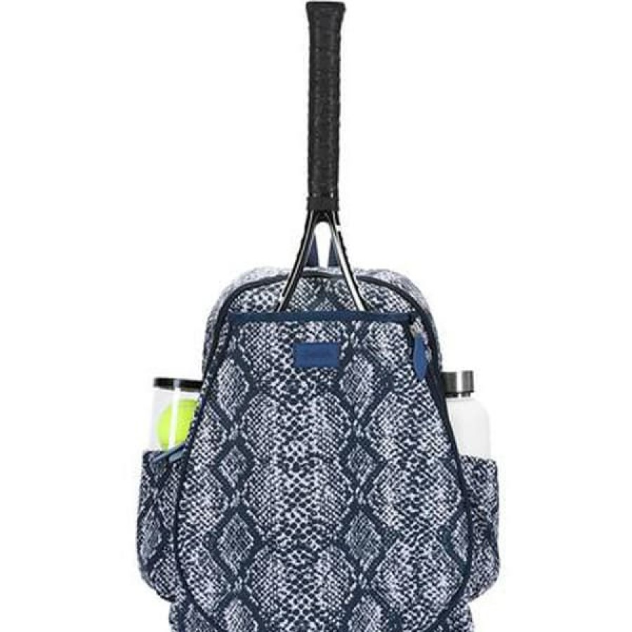 Bags * | Discount Online Ame And Lulu Game On Tennis Backpack Navy Snakeskin