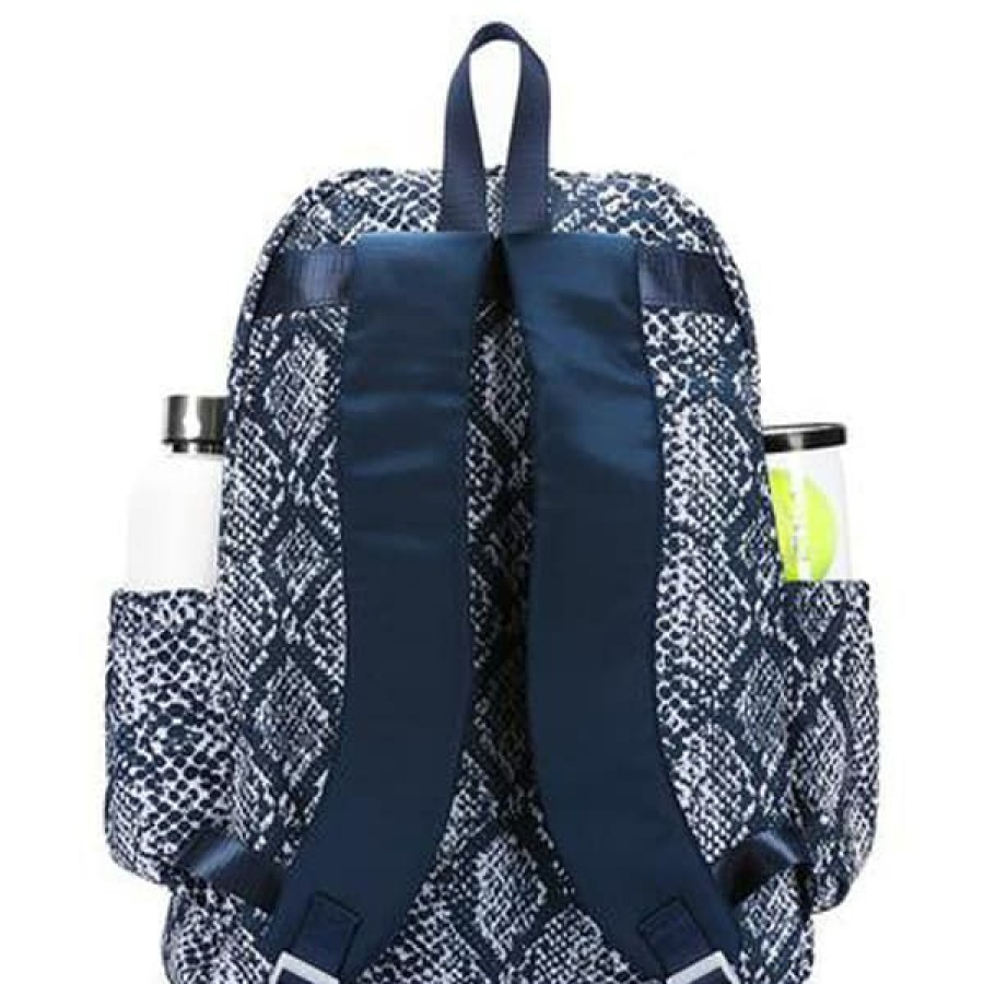 Bags * | Discount Online Ame And Lulu Game On Tennis Backpack Navy Snakeskin