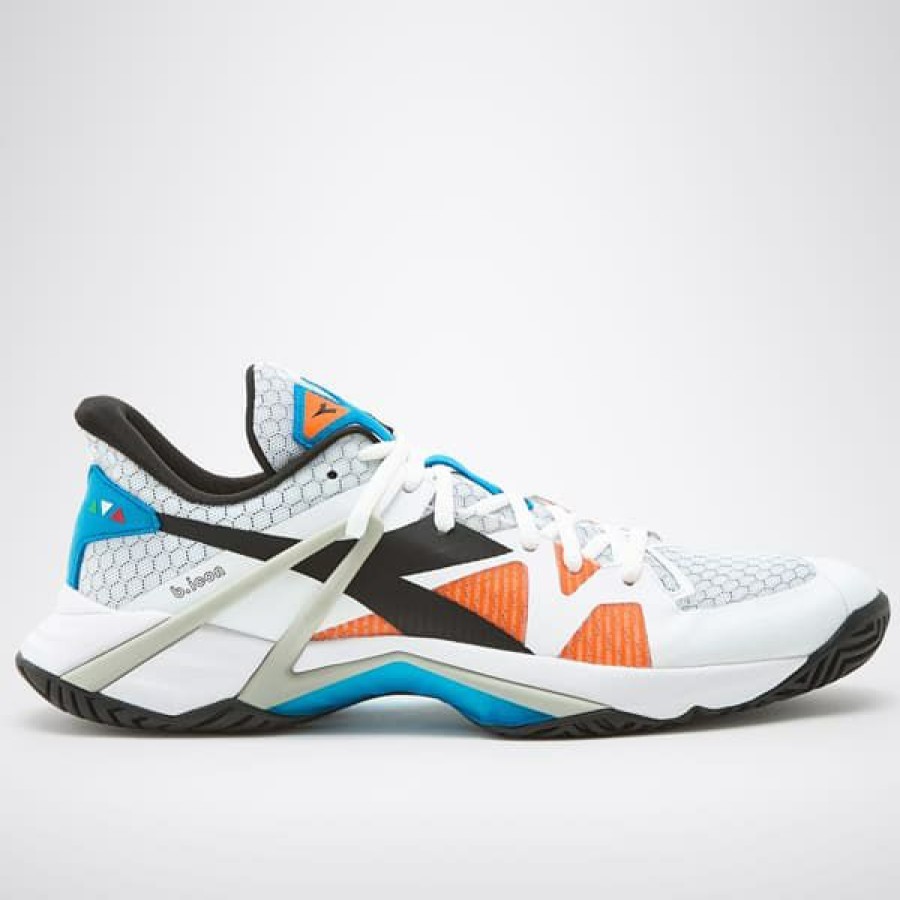 Shoes * | Clearance Diadora B.Icon Men'S Tennis Shoe White/Black/Blue Jewel