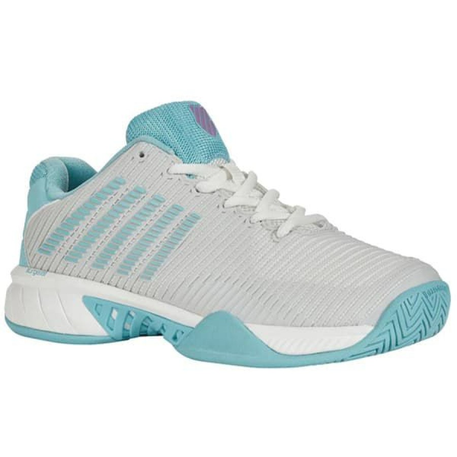 Shoes * | Discount Online K-Swiss Hypercourt Express 2 Women'S Tennis Shoe White/Angel Blue 96613-190