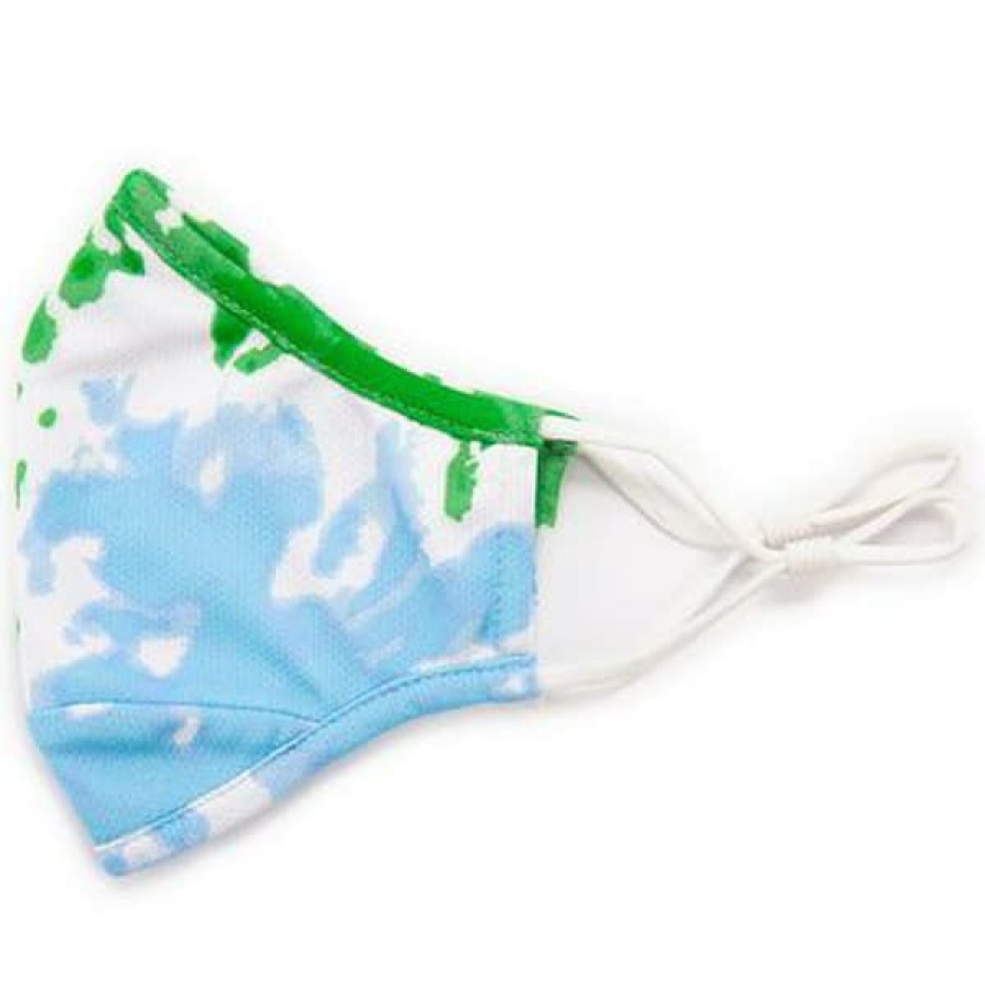 Headware * | Limit Offer Ame And Lulu Kids Cool Printed Face Mask Green/Blue Tie Dye