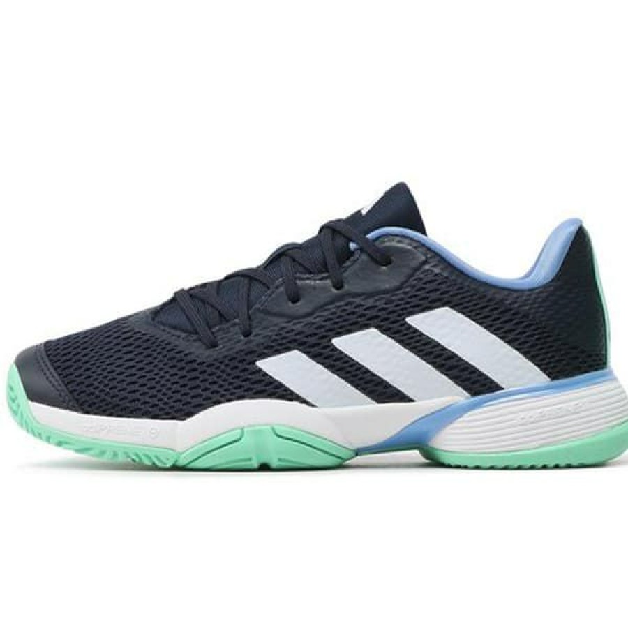 Shoes * | Limit Offer Adidas Barricade K Junior Tennis Shoe Ink/White Hp9695