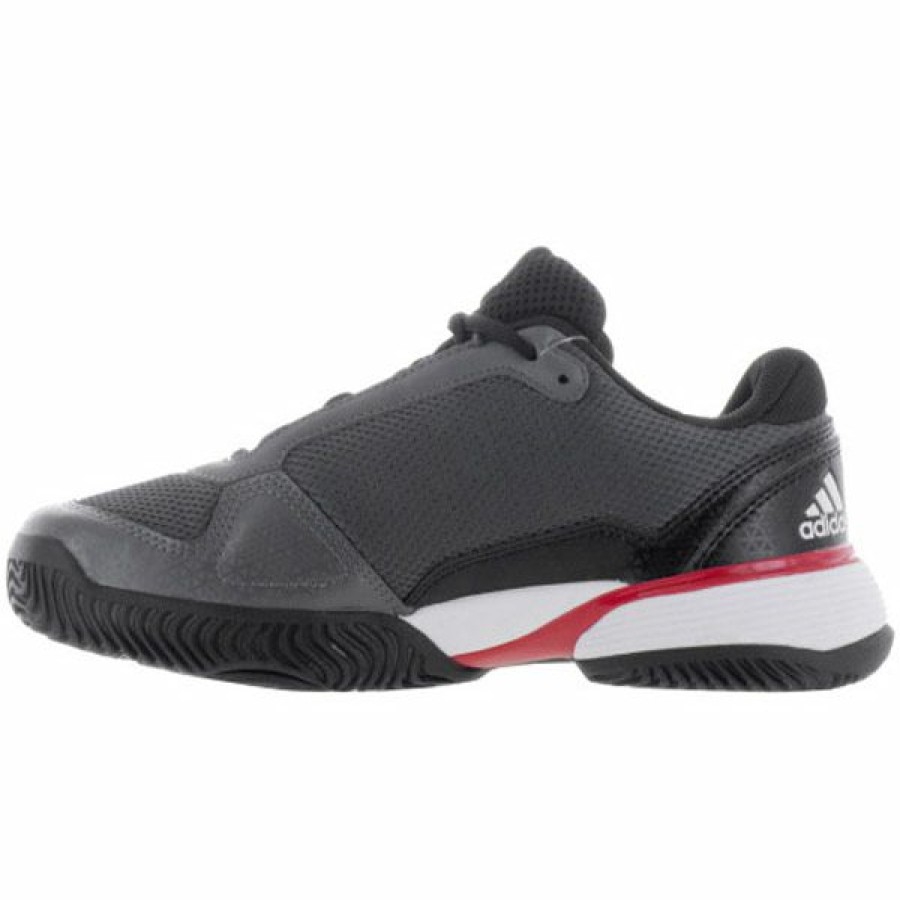 Shoes * | Half Off Adidas Barricade Club Junior Tennis Shoe Black/Scarlet/White Bb7935