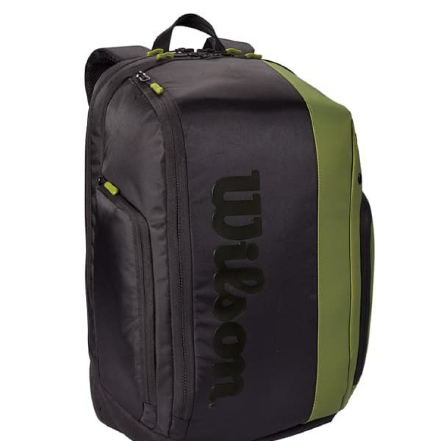 Bags * | Limit Offer Wilson V8 Super Tour Backpack Green/Black