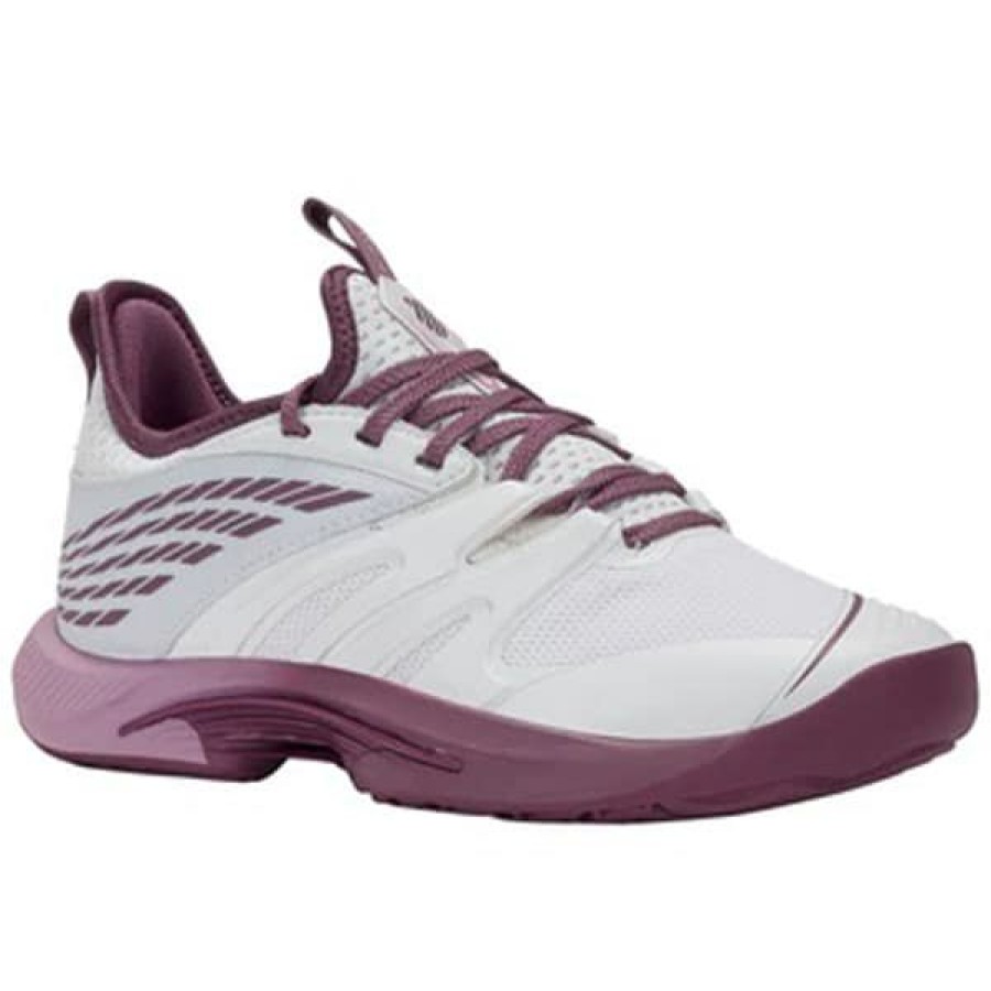 Shoes * | On Sale K-Swiss Speedtrac Women'S Tennis Shoe White/Grape 97392-181