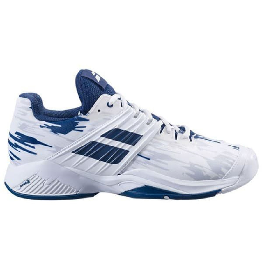 Shoes * | On Sale Babolat Propulse Fury Men'S Tennis Shoe White/Blue