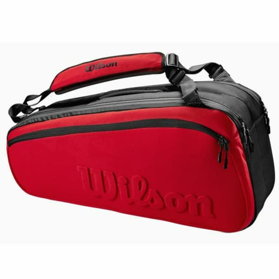 Bags * | Sales Online Wilson Clash V2 Super Tour 6 Pack Tennis Bag Red