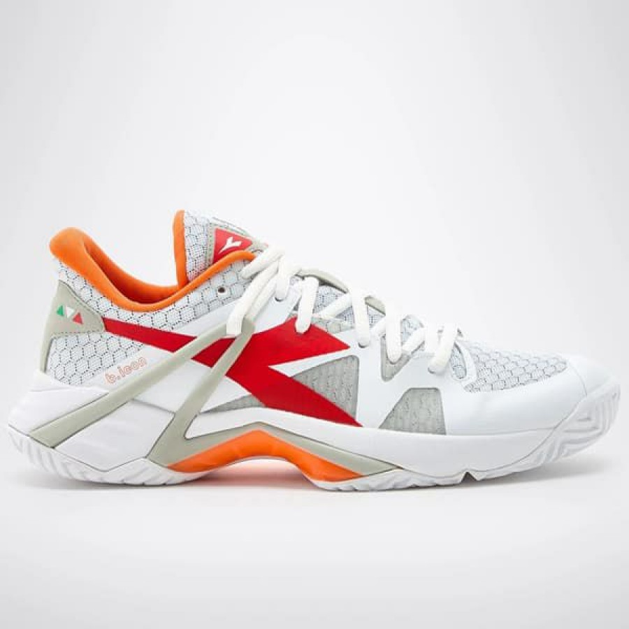 Shoes * | Clearance Diadora B.Icon Women'S Tennis Shoe White/Fiery Red