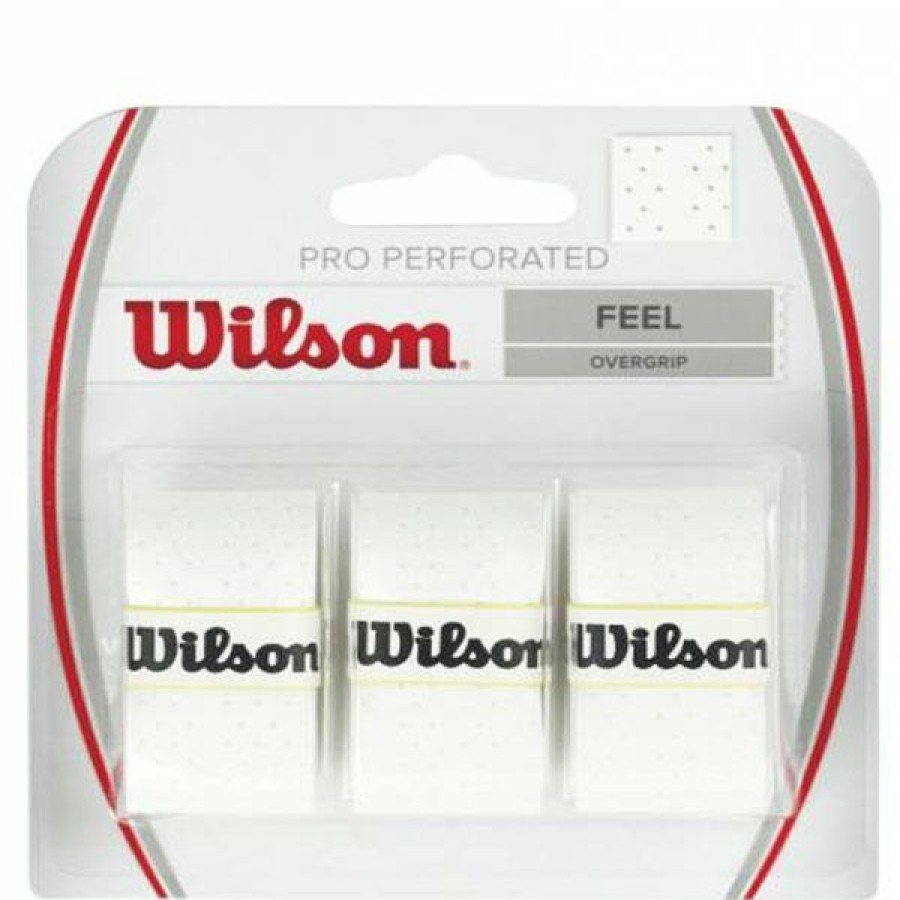 Accessories * | On Sale Wilson Pro Overgrip Perforated White (3-Pack)