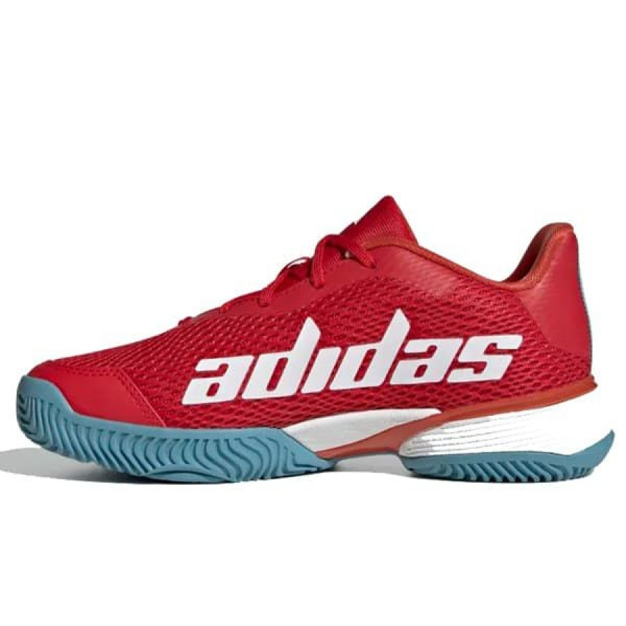 Shoes * | Half Off Adidas Barricade Junior Tennis Shoe Red Hp9696