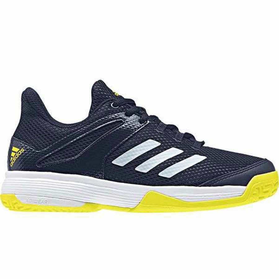 Shoes * | Limit Offer Adidas Adizero Club K Junior Tennis Shoe Legend Ink/White/Shock Yellow Bb7942