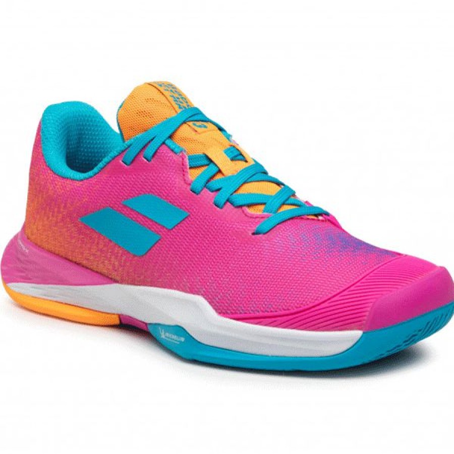 Shoes * | Discount Online Babolat Jet Mach 3 Junior Tennis Shoe Pink