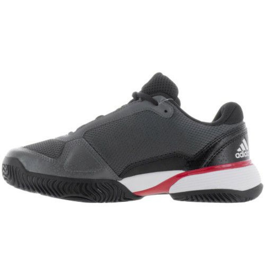 Shoes * | Clearance Adidas Barricade Club Junior Tennis Shoe Core Black/Scarlet Cp9359