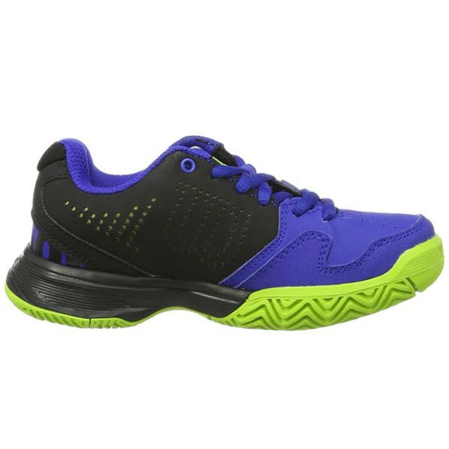 Shoes * | Sales Online Wilson Kaos Comp Junior Tennis Shoe Blue Iris/Black/Green