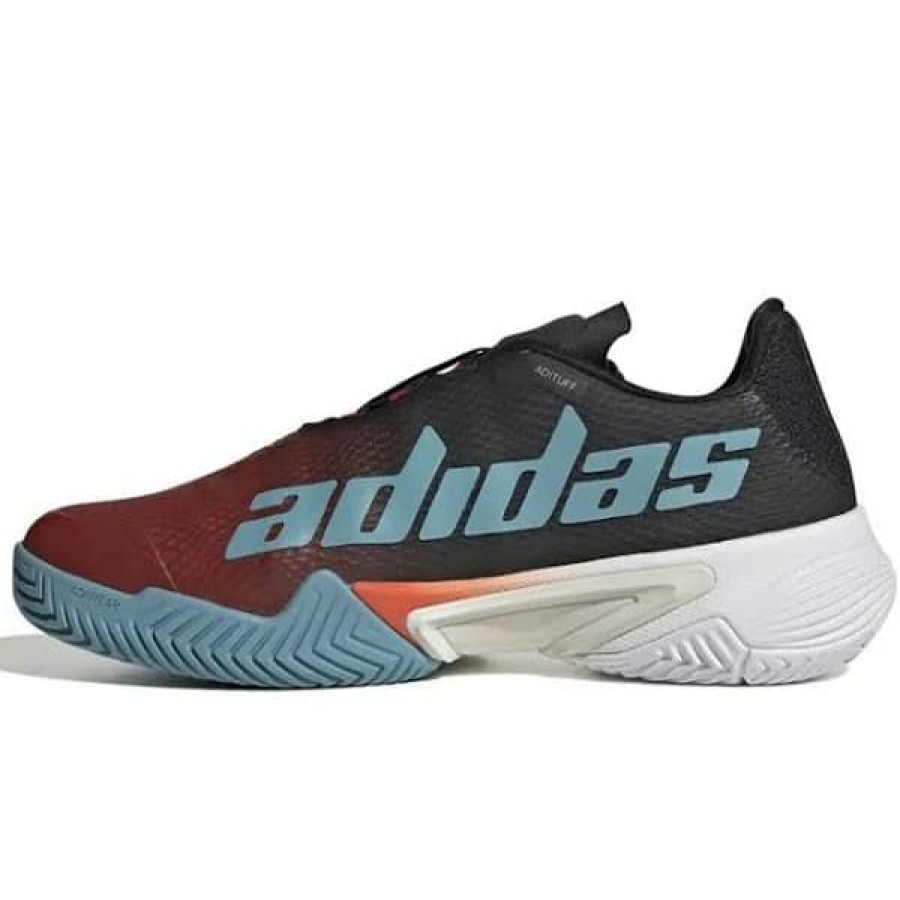 Shoes * | Limit Offer Adidas Barricade Men'S Tennis Shoe Red/Blue/Black