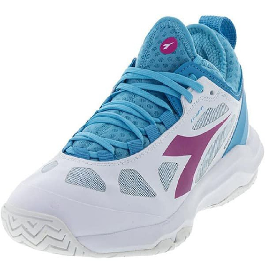 Shoes * | Half Off Diadora Speed Blushield Fly 3+ Ag Women'S Tennis Shoe White/Aquarius